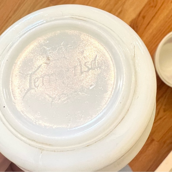 Vintage 1970s Termocrisa Orange Brown Tulip Milk Glass Coffee Mug Set of 3 - Picture 5 of 6